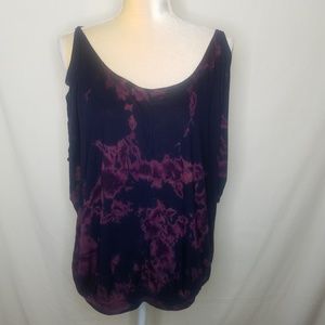 Language XS tye dye cold shoulder top